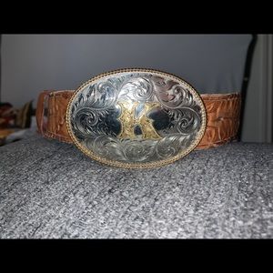 Made in Montana German silver belt buckle
